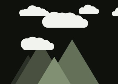 Rastgele yerleştirilen dağlar panorama, üretken sanat arka planı, vektör illüstrasyonu  