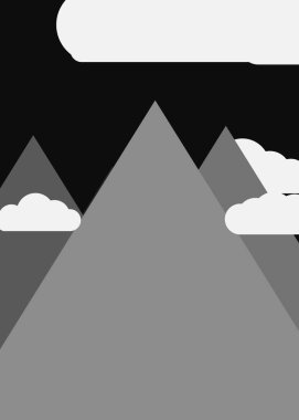 Rastgele yerleştirilmiş dağların soyut panorama üretken sanat arkaplan çizimi  