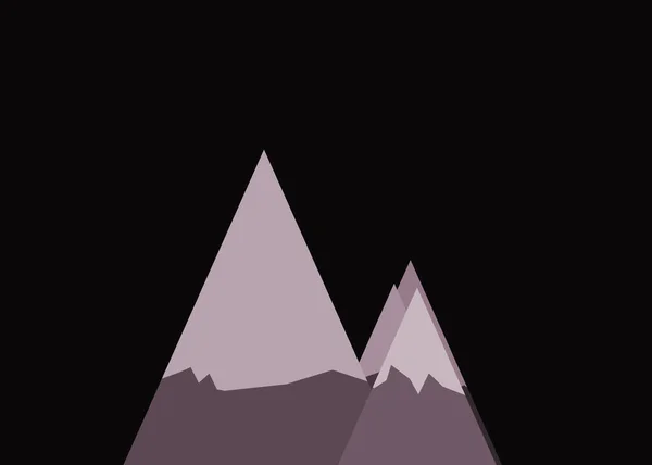 Gambar Vektor Pegunungan Artistik Berwarna - Stok Vektor
