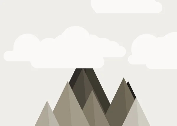 Abstract Willekeurig Geplaatste Bergen Panorama Generatieve Kunst Achtergrond Illustratie — Stockvector