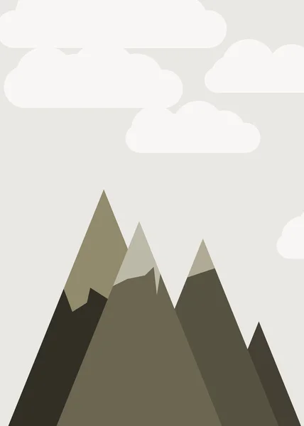 Abstrato Aleatório Colocado Montanhas Panorama Arte Gerativa Fundo Ilustração — Vetor de Stock