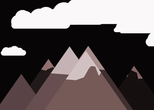 Rastgele Yerleştirilmiş Dağların Soyut Panorama Üretken Sanat Arkaplan Çizimi — Stok Vektör