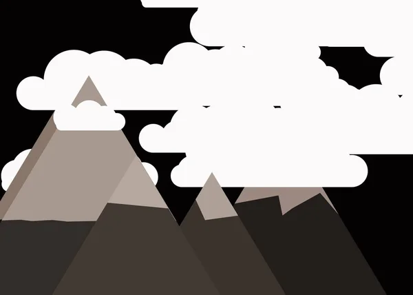 Abstrato Aleatório Colocado Montanhas Panorama Arte Gerativa Fundo Ilustração — Vetor de Stock