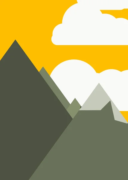 Abstrait Vert Aléatoire Placé Montagnes Panorama Art Génératif Arrière Plan — Image vectorielle