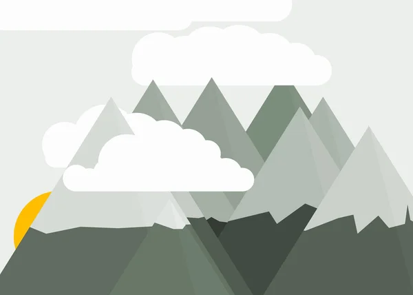 抽象的なランダムな配置された山のパノラマ 生成的なアートの背景 ベクトルイラスト — ストックベクタ