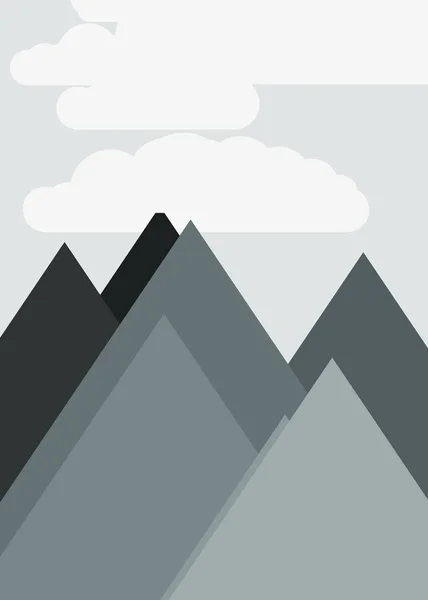 Astratto Casuale Collocato Montagne Panorama Arte Generativa Sfondo Illustrazione — Vettoriale Stock