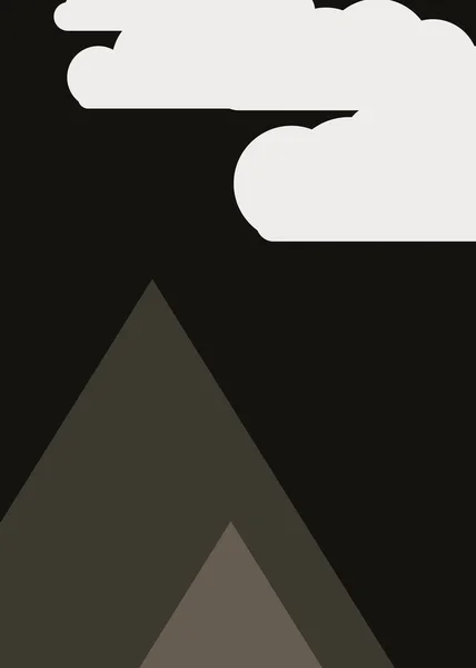 Abstrakt Slumpmässigt Placerade Berg Panorama Generativ Konst Bakgrund Illustration — Stock vektor