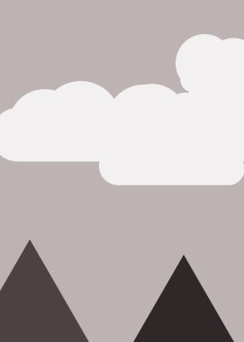 Rastgele yerleştirilmiş dağların soyut panorama üretken sanat arkaplan çizimi 