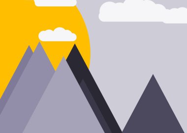 soyut mor rastgele yerleştirilmiş dağlar panorama üretken sanat arkaplan çizimi 