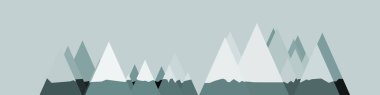 Rastgele yerleştirilmiş dağların soyut panorama üretken sanat arkaplan çizimi 