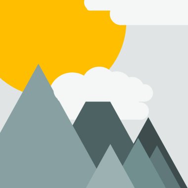 Rastgele yerleştirilmiş dağların soyut panorama üretken sanat arkaplan çizimi 