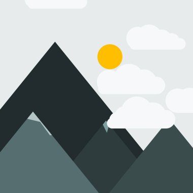 soyut yeşil rastgele yerleştirilmiş dağlar panorama üretken sanat arkaplan illüstrasyonu 