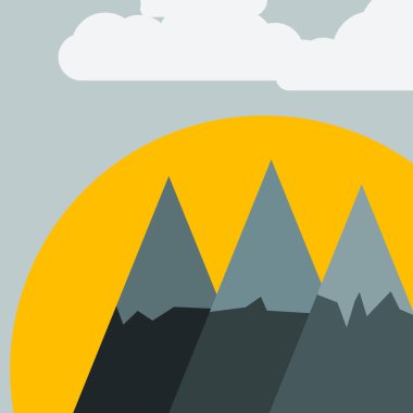 Rastgele yerleştirilmiş dağların soyut panorama üretken sanat arkaplan çizimi 