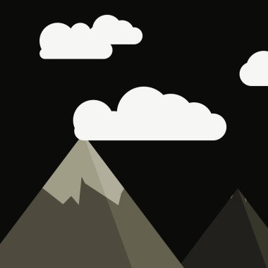 Rastgele yerleştirilmiş dağların soyut panorama üretken sanat arkaplan çizimi 