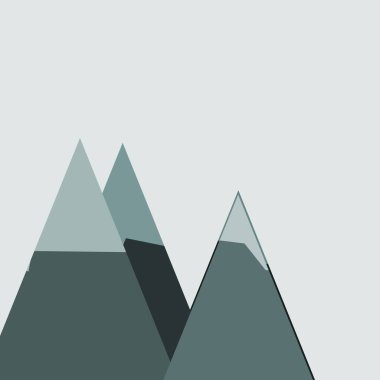 soyut yeşil rastgele yerleştirilmiş dağlar panorama üretken sanat arkaplan illüstrasyonu 