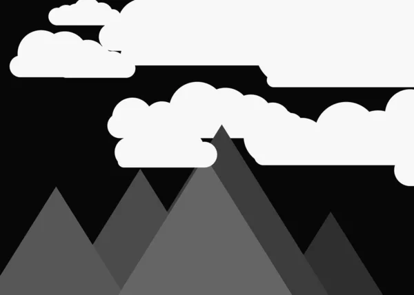 Abstract Willekeurig Geplaatste Bergen Panorama Generatieve Kunst Achtergrond Illustratie — Stockvector
