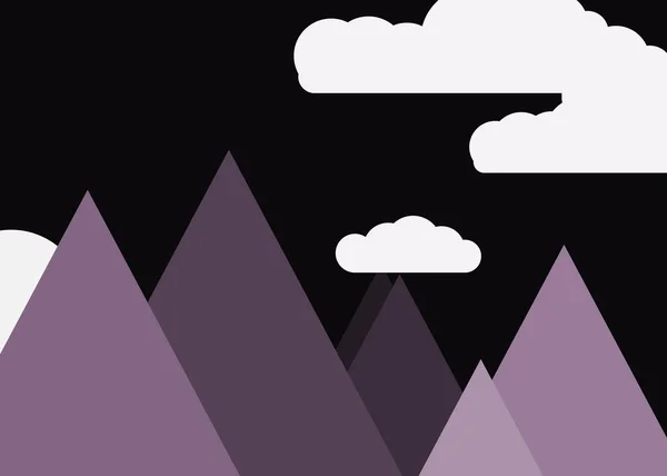 抽象紫色随机放置山脉全景产生艺术背景图解 — 图库矢量图片