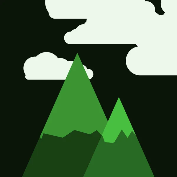 Astratto Verde Casuale Collocato Montagne Panorama Arte Generativa Sfondo Illustrazione — Vettoriale Stock