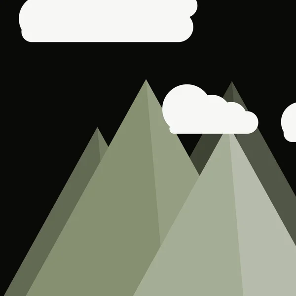 Abstraktní Zelená Náhodné Umístěny Hory Panorama Generativní Umění Pozadí Ilustrace — Stockový vektor