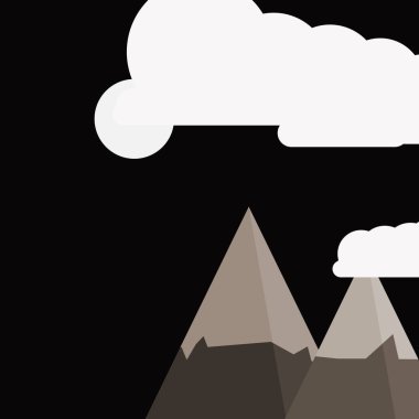 Rastgele yerleştirilmiş dağların soyut panorama üretken sanat arkaplan çizimi  