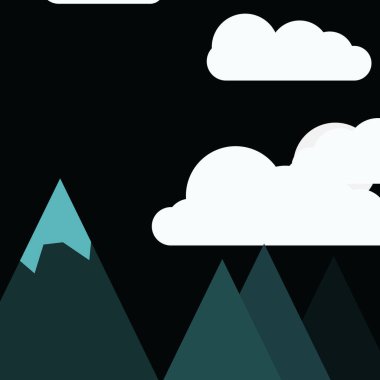 Rastgele yerleştirilmiş dağların soyut panorama üretken sanat arkaplan çizimi  