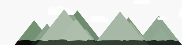 Rastgele Yerleştirilmiş Dağların Soyut Panorama Üretken Sanat Arkaplan Çizimi — Stok Vektör