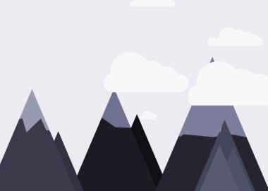 sanatsal renkli Dağlar Panoramik vektör çizimi