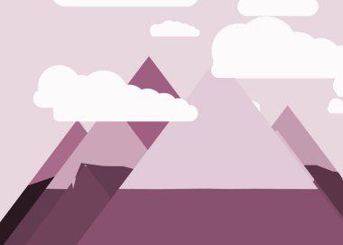 sanatsal renkli Dağlar Panoramik vektör çizimi