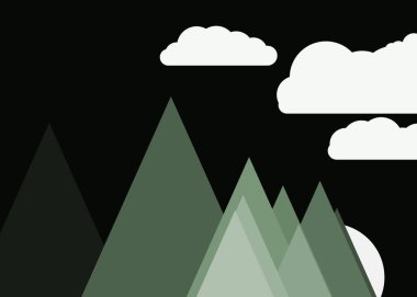 sanatsal renkli Dağlar Panoramik vektör çizimi