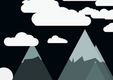 sanatsal renkli Dağlar Panoramik vektör çizimi