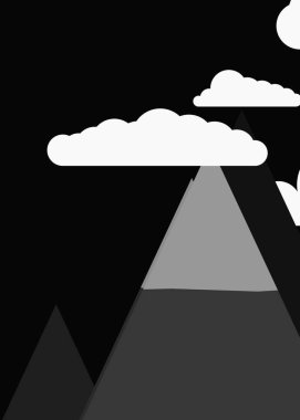 sanatsal renkli Dağlar Panoramik vektör çizimi