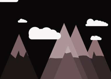 sanatsal renkli Dağlar Panoramik vektör çizimi