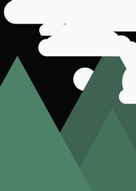 sanatsal renkli Dağlar Panoramik vektör çizimi