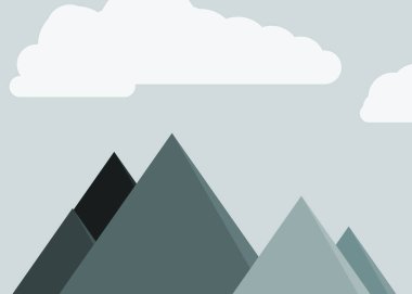 sanatsal renkli Dağlar Panoramik vektör çizimi