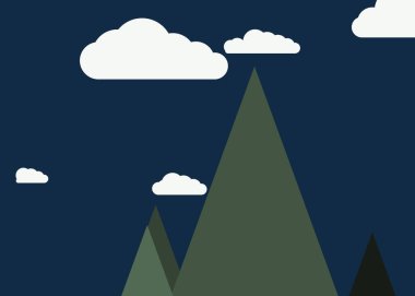 sanatsal renkli Dağlar Panoramik vektör çizimi