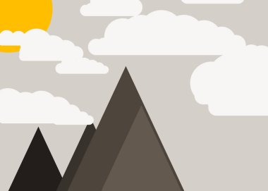 sanatsal renkli Dağlar Panoramik vektör çizimi