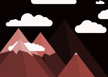 sanatsal renkli Dağlar Panoramik vektör çizimi