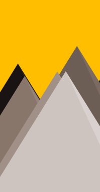 Basit formların gökyüzüne karşı panoramik dağların vektör çizimi