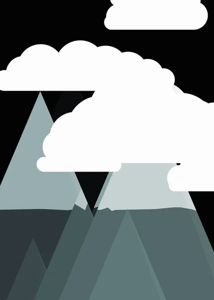 芸術的なカラフルな山のベクトル図 — ストックベクタ