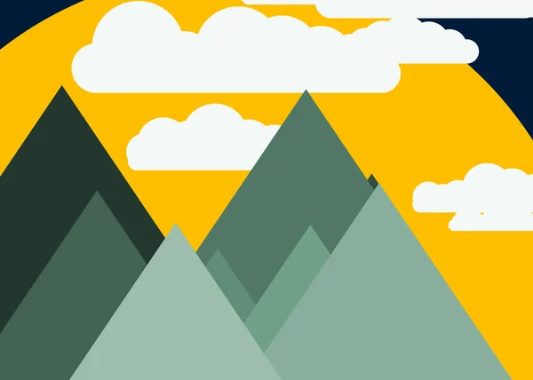 Artistico Colorato Montagne Vettoriale Illustrazione — Vettoriale Stock