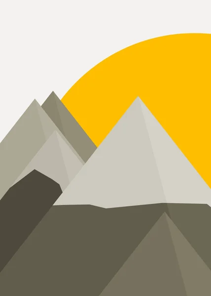 Art Coloré Montagnes Illustration Vectorielle Panoramique — Image vectorielle