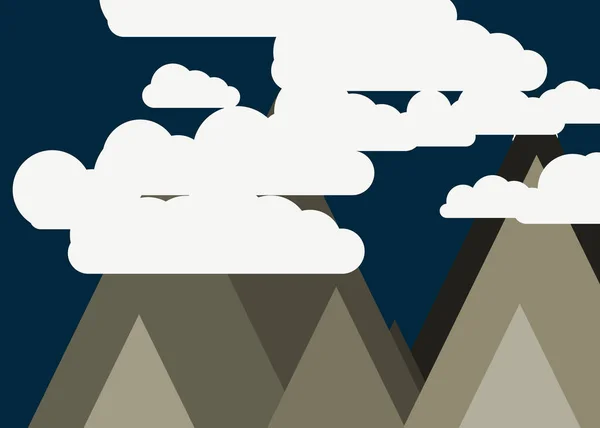 Artistieke Kleurrijke Bergen Panoramische Vector Illustratie — Stockvector