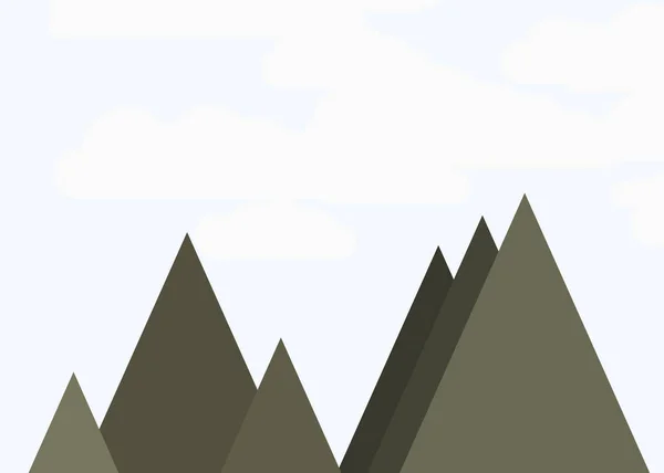 Arte Colorido Montañas Ilustración Vector Panorámico — Vector de stock