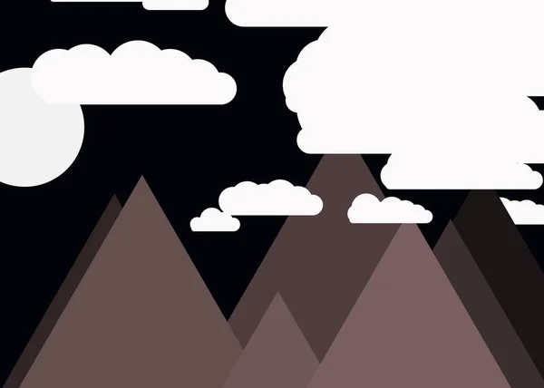 Artístico Colorido Montanhas Panorâmica Vetor Ilustração — Vetor de Stock
