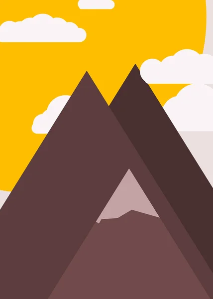 Artystyczne Kolorowe Góry Panoramiczny Wektor Ilustracji — Wektor stockowy