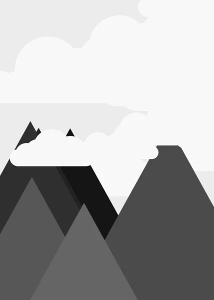 Καλλιτεχνική Πολύχρωμα Βουνά Πανοραμική Διανυσματική Απεικόνιση — Διανυσματικό Αρχείο