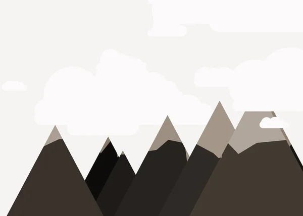 Arte Colorido Montañas Ilustración Vector Panorámico — Vector de stock