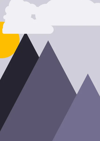 Sanatsal Renkli Dağlar Panoramik Vektör Çizimi — Stok Vektör