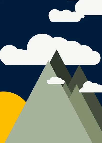 Artistieke Kleurrijke Bergen Panoramische Vector Illustratie — Stockvector