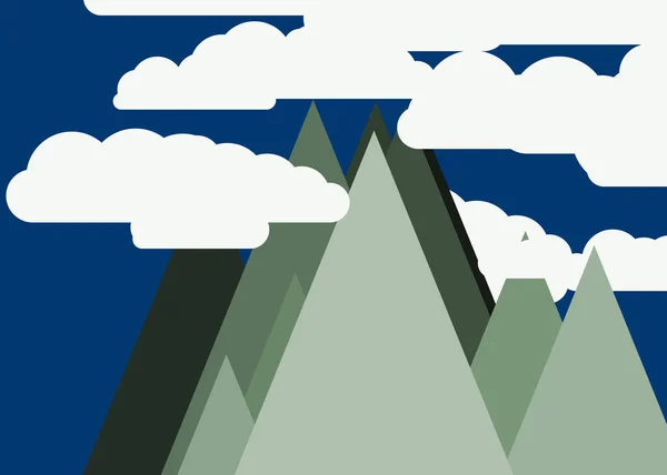 Καλλιτεχνική Πολύχρωμα Βουνά Πανοραμική Διανυσματική Απεικόνιση — Διανυσματικό Αρχείο
